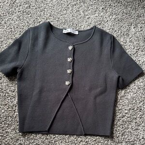 Zara Black Button Down Women's Top